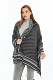 Women's Black Striped Spinning Shawl