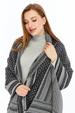 Women's Black Striped Spinning Shawl