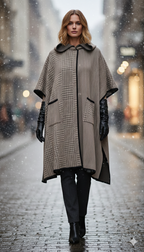 Women's Tribal Pattern Pocket Poncho