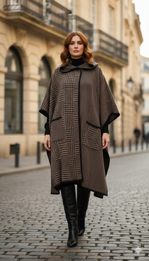 Women's Tribal Pattern Pocket Poncho