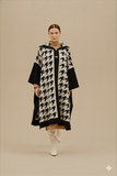Kilim Pattern Hooded Poncho
