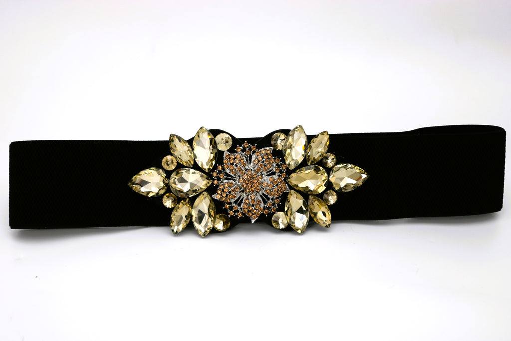 Women's Rhinestone Beaded Belt Wide