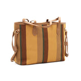 Set of 2, women's striped shoulder bag with a crossbody bag