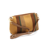 Set of 2, women's striped shoulder bag with a crossbody bag