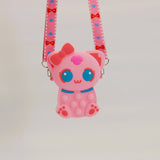 Children's cute silicone bag cat shape popping