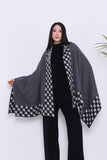 Women's Black Striped Spinning Shawl