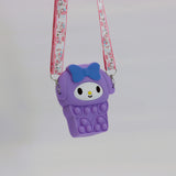 Cute Melody Shoulder Bubbles Bag for Girls Soft Silicone