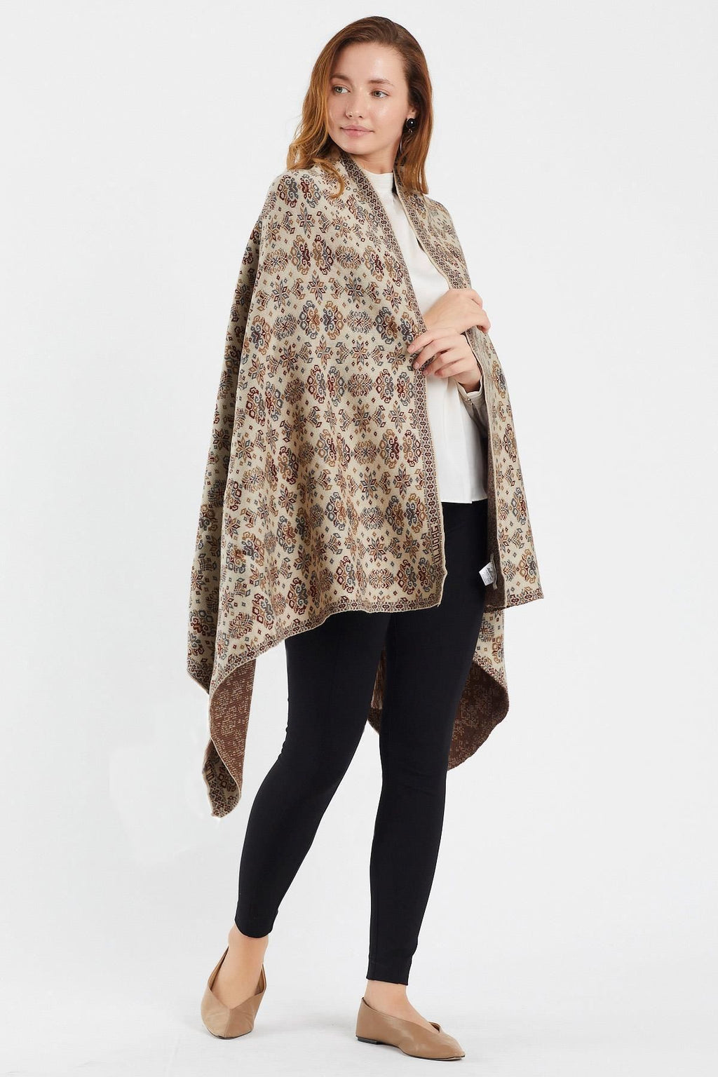 Women's Black Striped Shawl