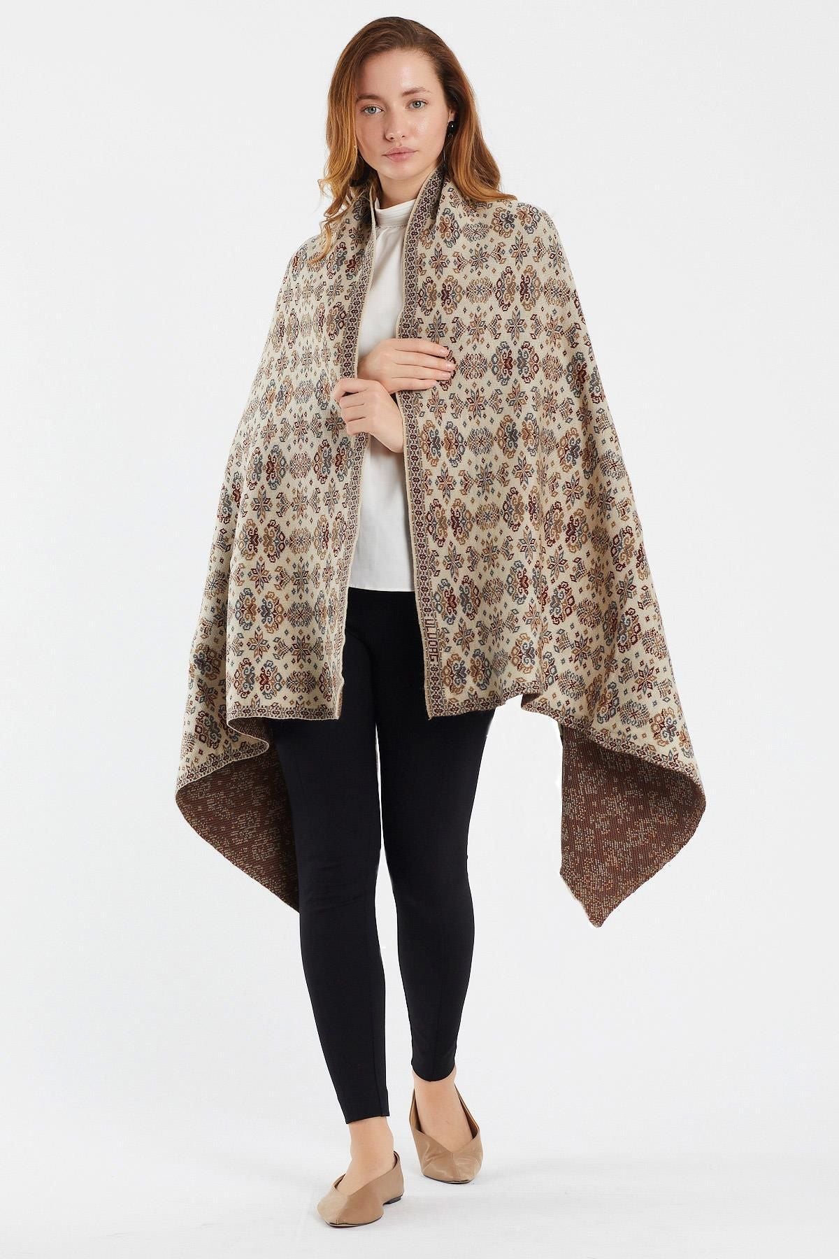 Women's Black Striped Shawl Secondary image
