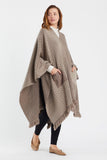 Kilim Pattern Hooded Poncho