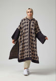 Kilim Pattern Hooded Poncho