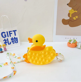 Cute Duck Bubble Bag for Girls Soft Silicone