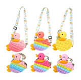 Cute Duck Bubble Bag for Girls Soft Silicone