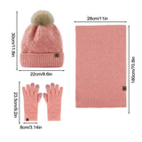 3pcs Winter Hat Scarf Glove Sets