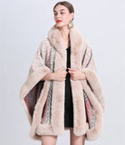 Coat With Faux Fur Hat Poncho