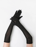 Women's shiny evening gloves