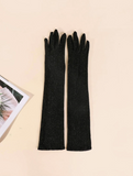 Women's shiny evening gloves