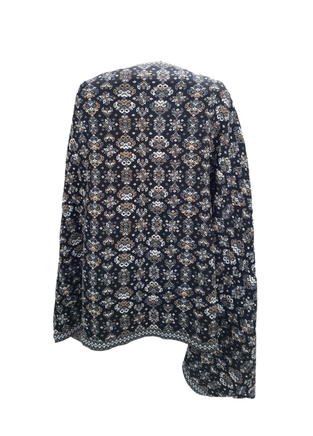 Women's Black Striped Spinning Shawl