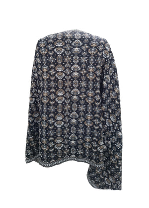 Women's Black Striped Spinning Shawl