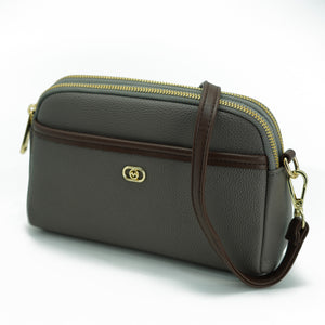 CROSSBODY BAG SOLID COLOR WITH GOLDEN BROOCH