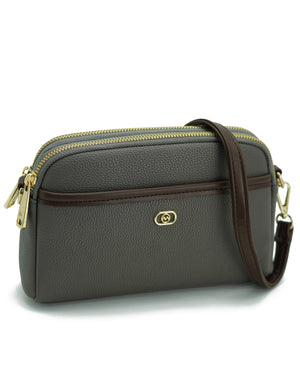 CROSSBODY BAG SOLID COLOR WITH GOLDEN BROOCH