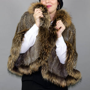 fox fur cape - NOORAN ALMASSI - نوران ألماسي
