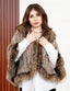 fox fur cape - NOORAN ALMASSI - نوران ألماسي