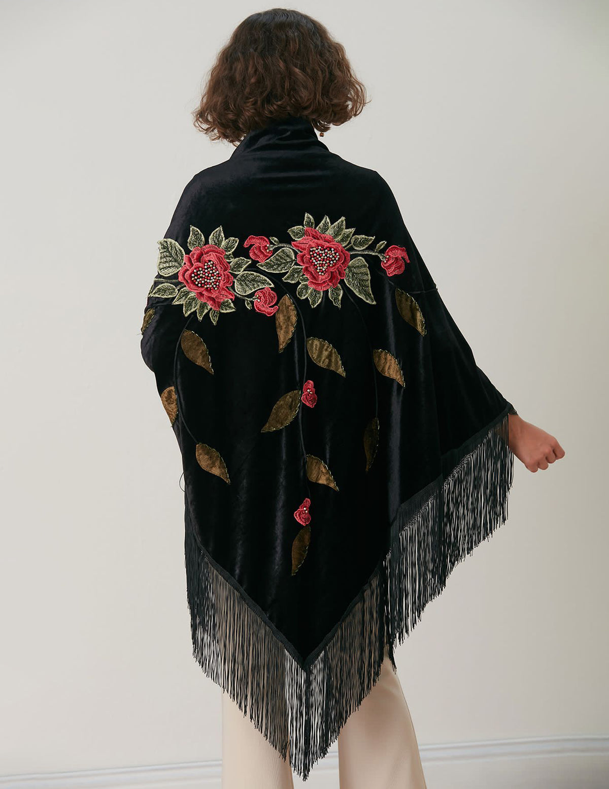 Silk Velvet Handmade Embossed Shawl